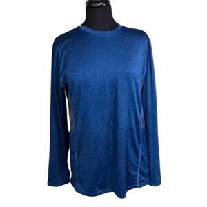 Real Essentials Dry-Fit Blue & Gray Textile Pattern Athletic Shirt Men's Size S